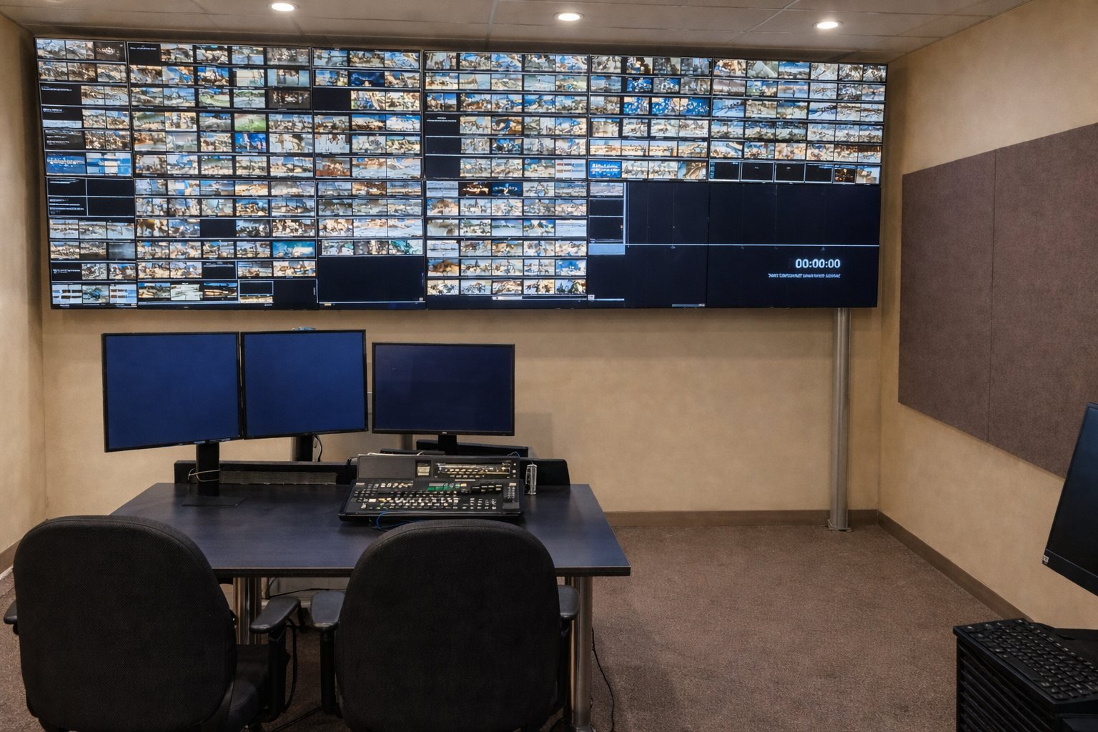CCTV surveillance security services Ottawa — large video wall security control room