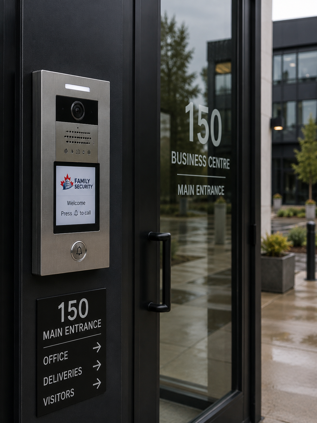 Kantech access control intercom and door controller panel installed at an Ottawa commercial facility