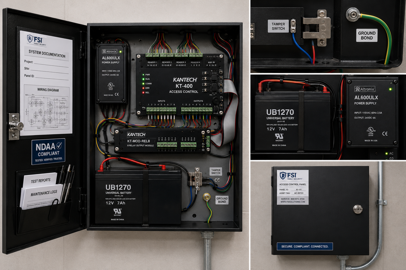 Kantech KT-400 controller in a clean compliance-ready installation