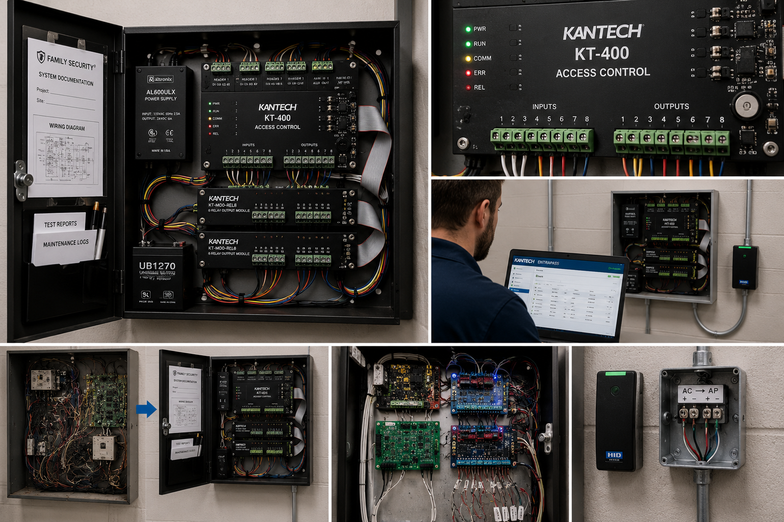 Kantech access control alarm integration hardware installation at an Ottawa commercial building