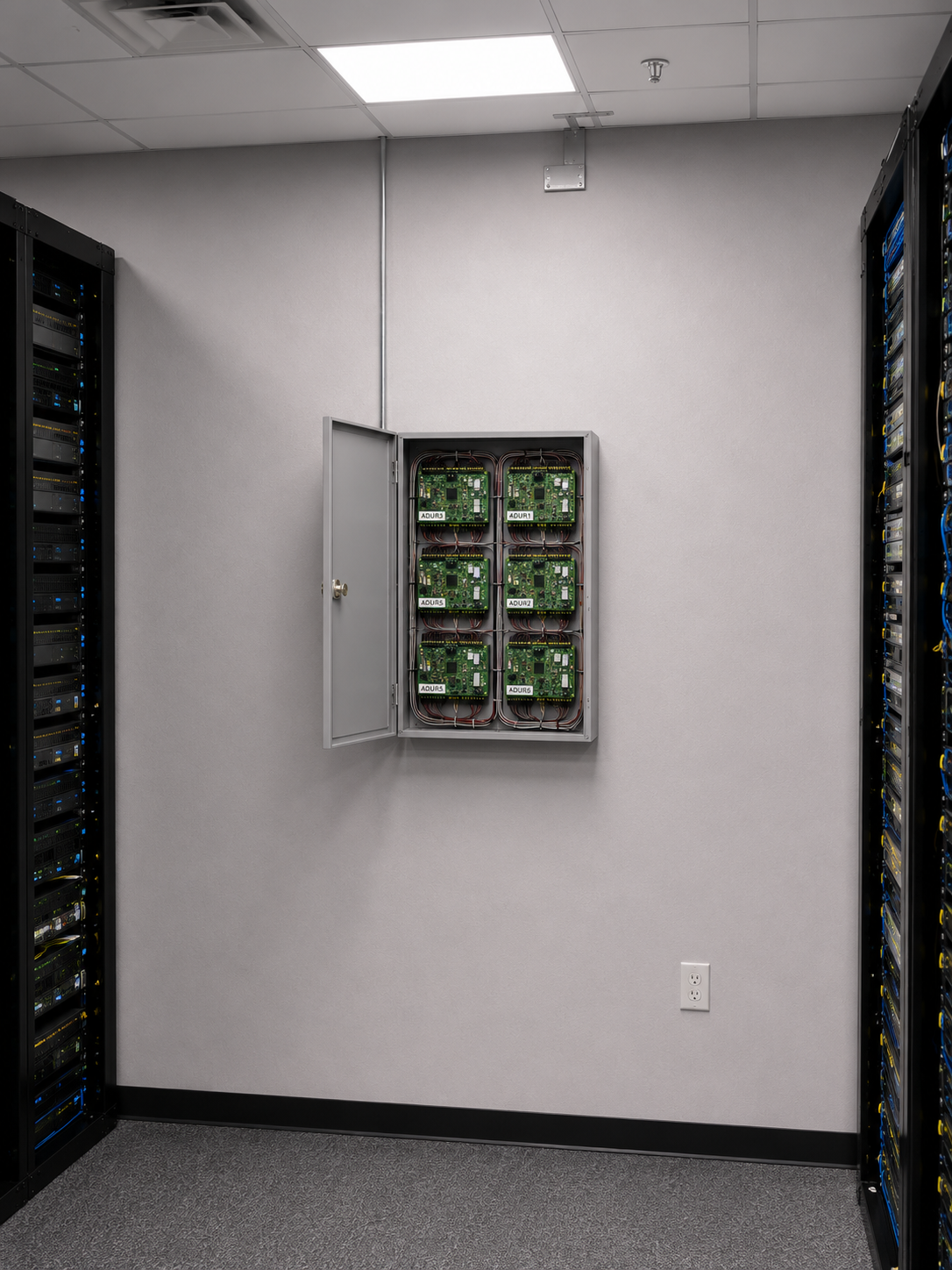 Open Lenel OnGuard access control panel in a commercial server room in Ottawa