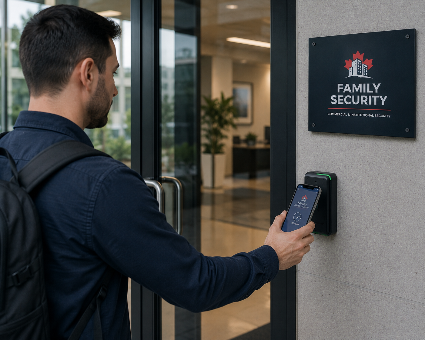Ottawa commercial office using Kantech mobile credentials for keyless entry access control