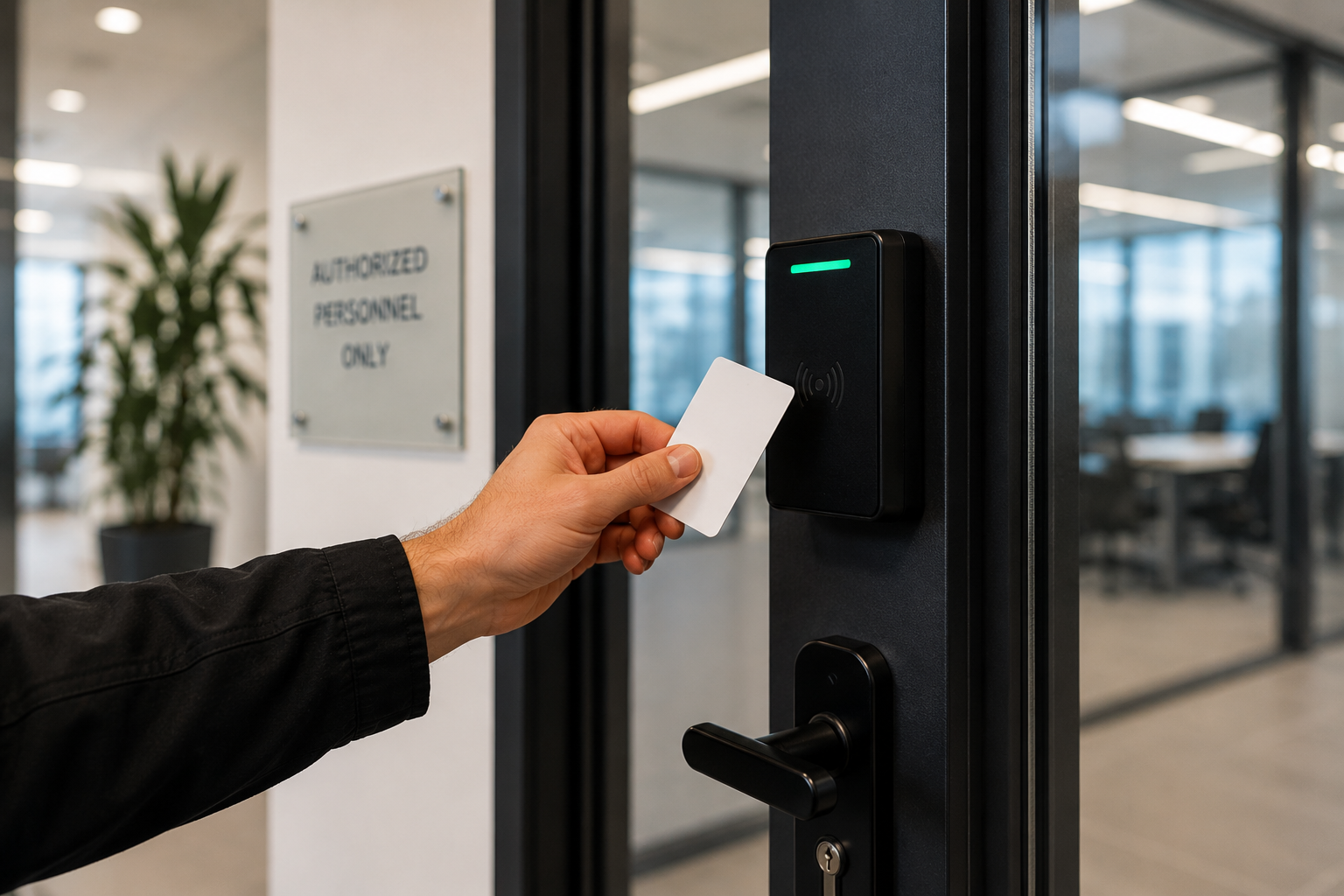 Government security systems Ottawa — wall-mounted card reader access control at federal facility