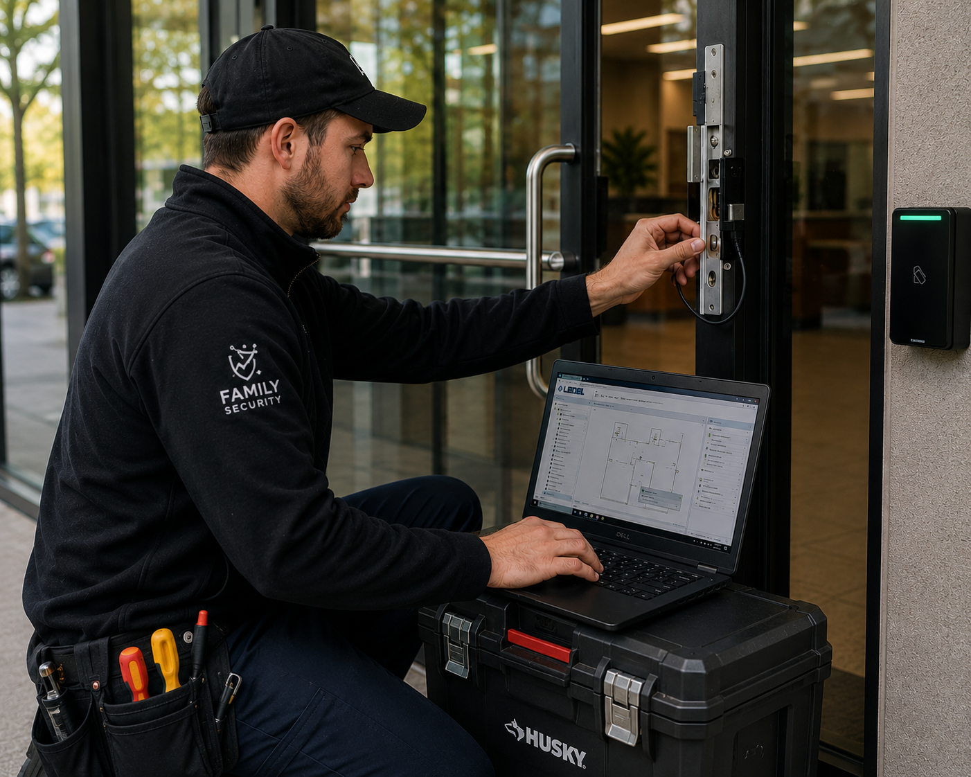 Family Security certified Kantech technician deploying access control Ottawa commercial facility