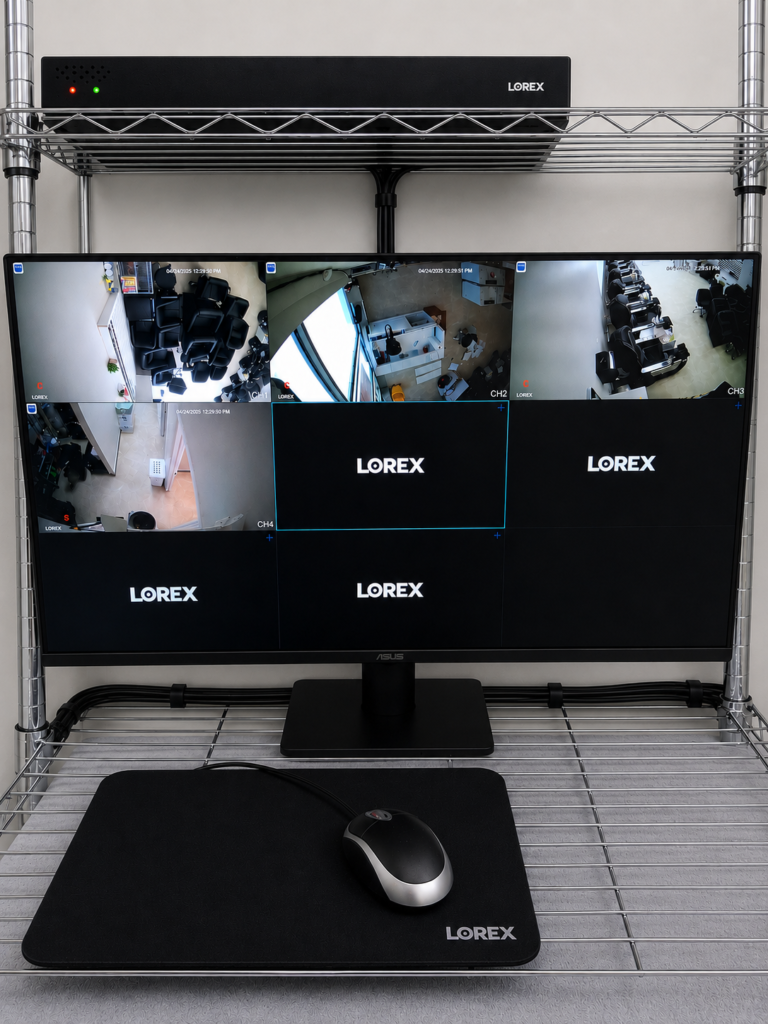 Security Camera Systems Ottawa 6 Lorex CCTV monitor displaying a multi-camera live feed at a commercial security camera installation in Ottawa